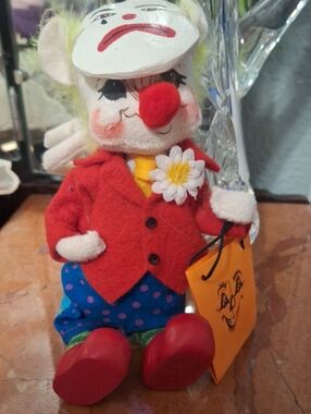 AnnaLee Red-Nosed Clown Doll with Orange Treat Bag 2006